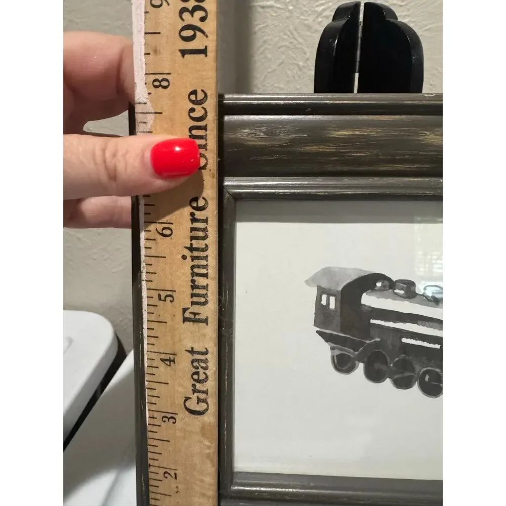 Pottery Barn Kids Framed Locomotive Train Art